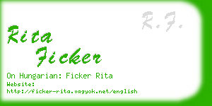 rita ficker business card